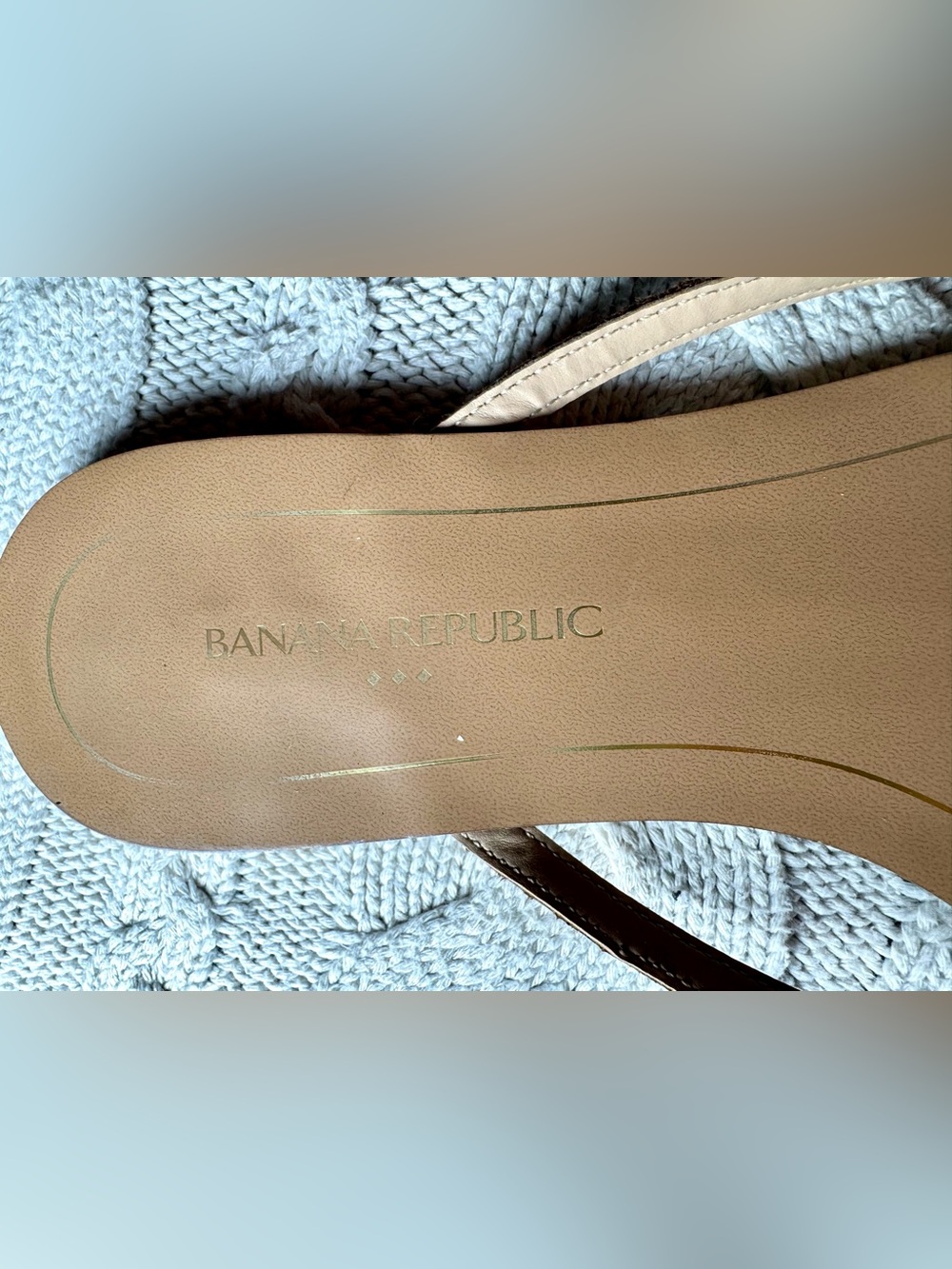 Banana Republic Factory Brown Faux Snake Skin Trim Flip Flops - Picture 6 of 12